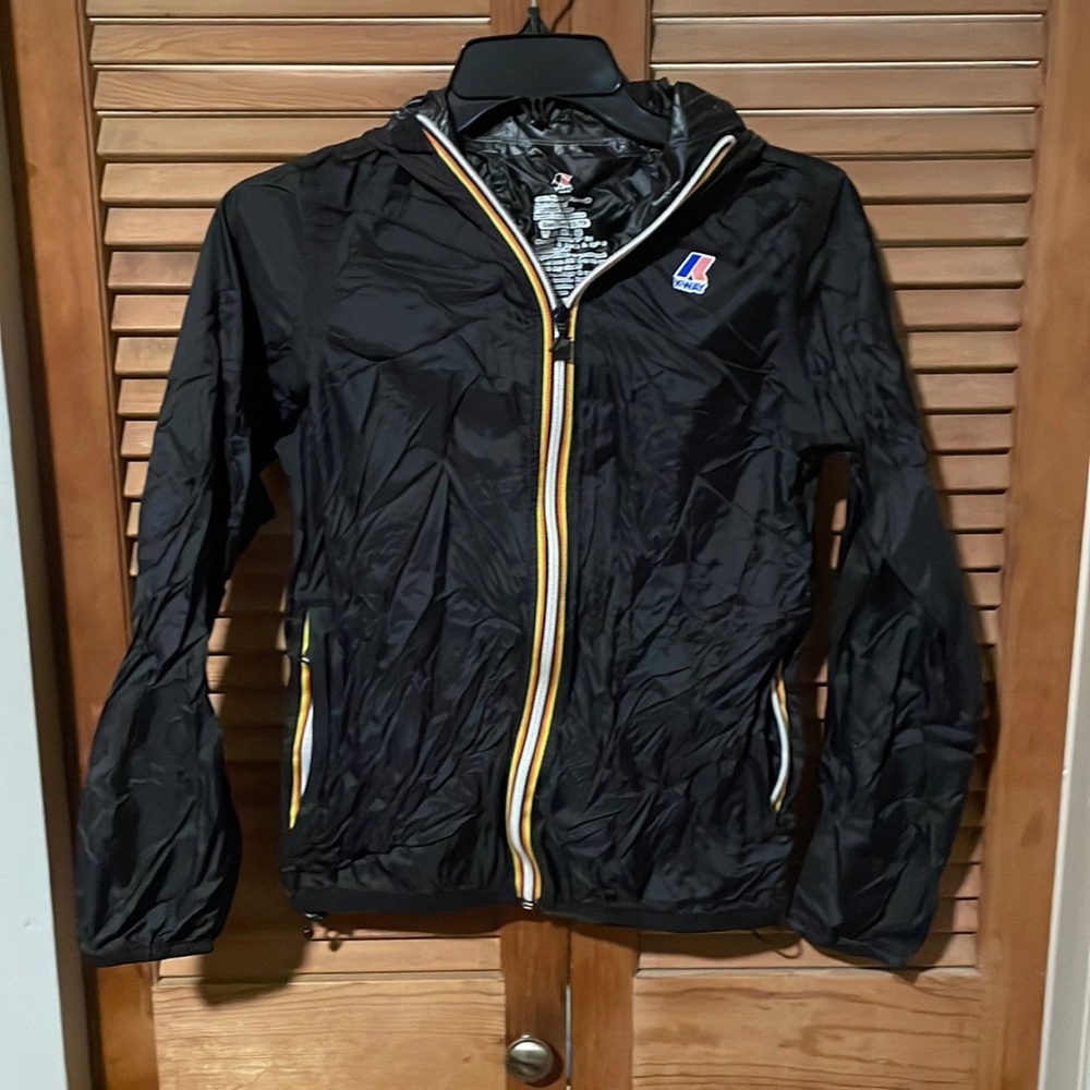 k way black light rain jacket, size XS